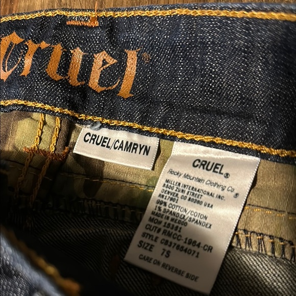 Blue Boot Cut Jeans with Contrast Stitching and Whiskering - Picture 2 of 9